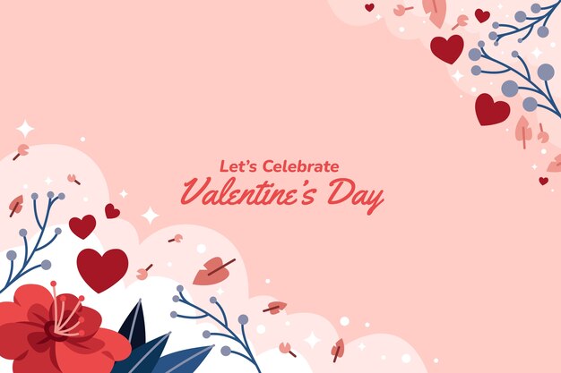 Fondo piatto di celebrazione di san valentino