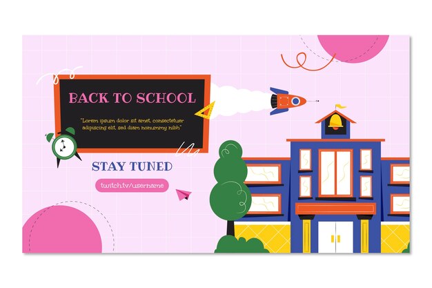 Fondo piatto di contrazione del ritorno a scuola