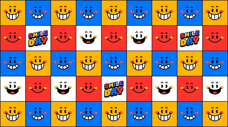 Vettore gratuito fondo piatto disegnato a mano del giorno del sorriso del mondo