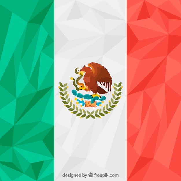 Fondo poligonale della bandiera messicana