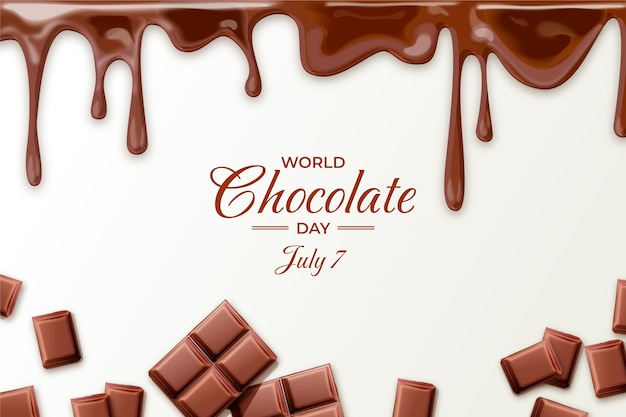 Fondo realistico della giornata mondiale del cioccolato