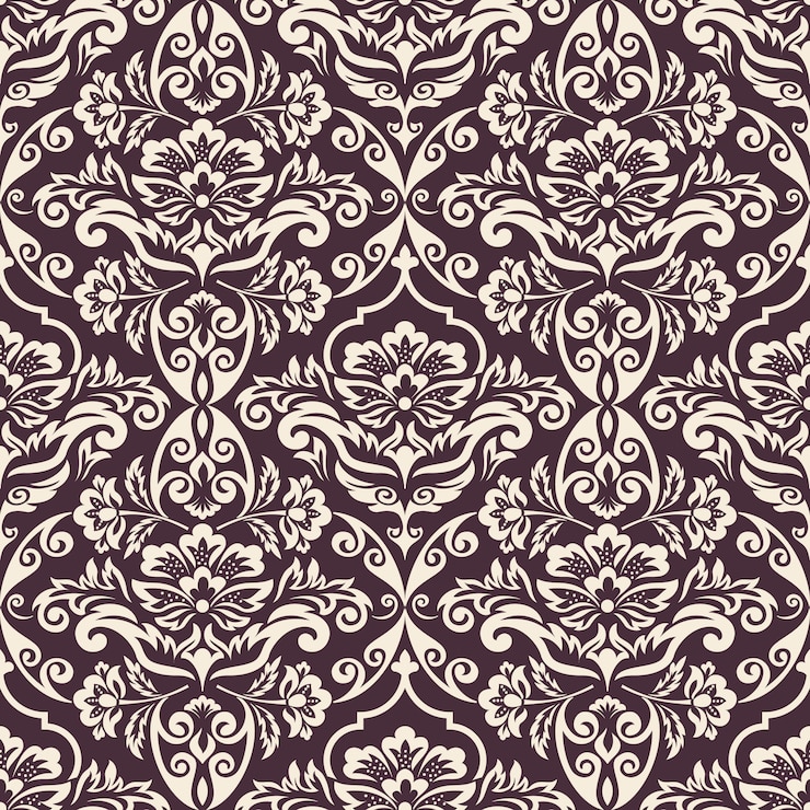 Vettore gratuito fondo senza cuciture del damasco. ornamento damascato antiquato di lusso classico, struttura senza cuciture vittoriana reale per sfondi, tessuti, confezioni. modello barocco floreale squisito.