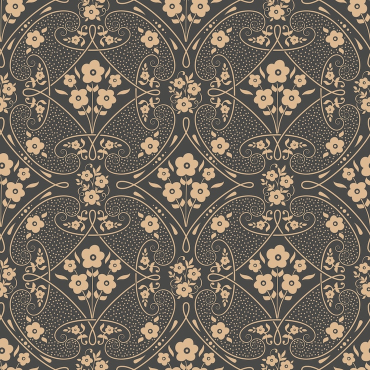 Vettore gratuito fondo senza cuciture del damasco. ornamento damascato di lusso classico vecchio stile