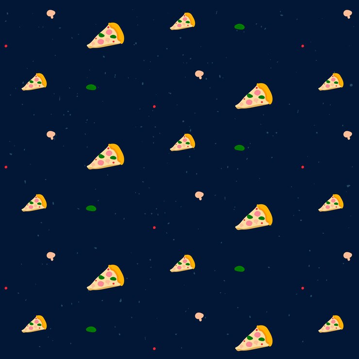 Vettore gratuito fondo senza cuciture del modello della pizza di vettore vector
