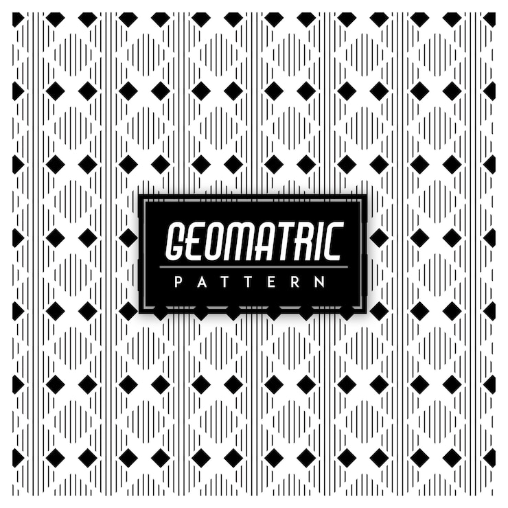 Vettore gratuito fondo senza cuciture geometrico in bianco e nero del modello
