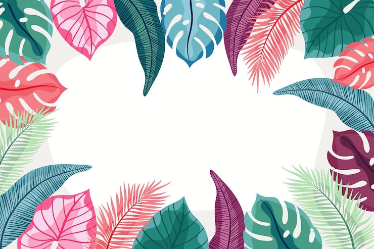 Vettore gratuito fondo tropicale disegnato a mano delle foglie