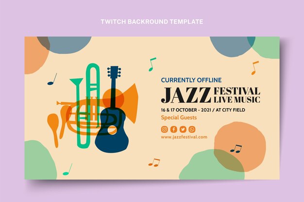 Fondo variopinto disegnato a mano di contrazione di festival di musica