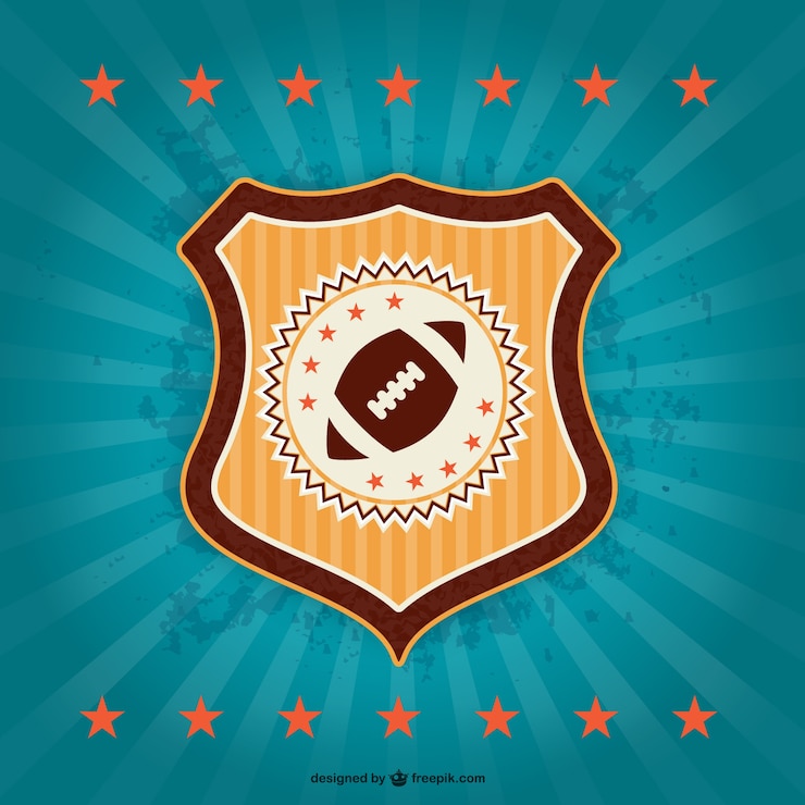 Vettore gratuito football americano retrò distintivo emblema