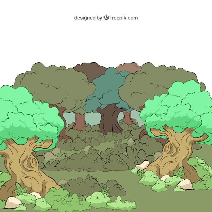 Vettore gratuito foresta illustrato
