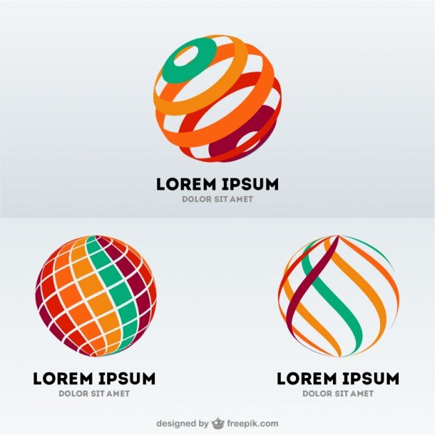 Vettore gratuito forma di sfera astratta loghi