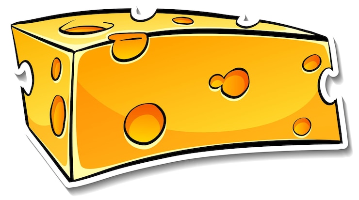 Vettore gratuito formaggio maasdam in stile cartone animato