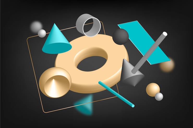 Vettore gratuito forme 3d sullo sfondo