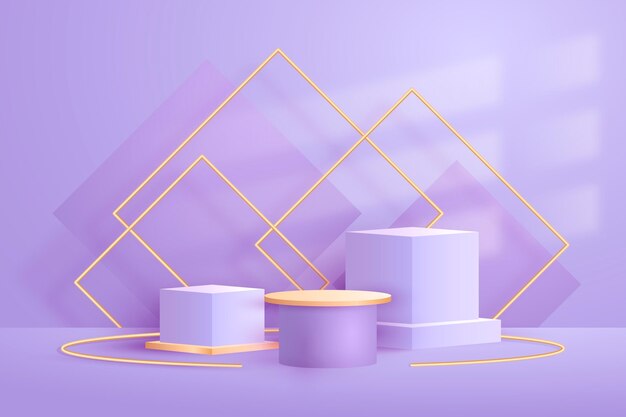 Forme 3d sventate oro geometriche astratte realistiche