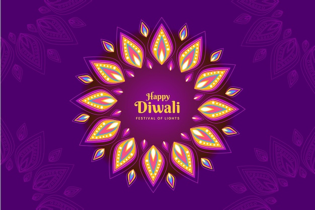 Forme colorate diwali festival design piatto