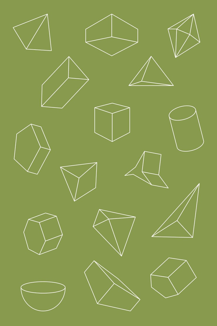 Vettore gratuito forme geometriche minime su sfondo verde insieme vettoriale