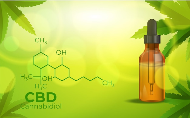 Formula chimica CBD, marijuana in crescita, cannabinoidi e salute