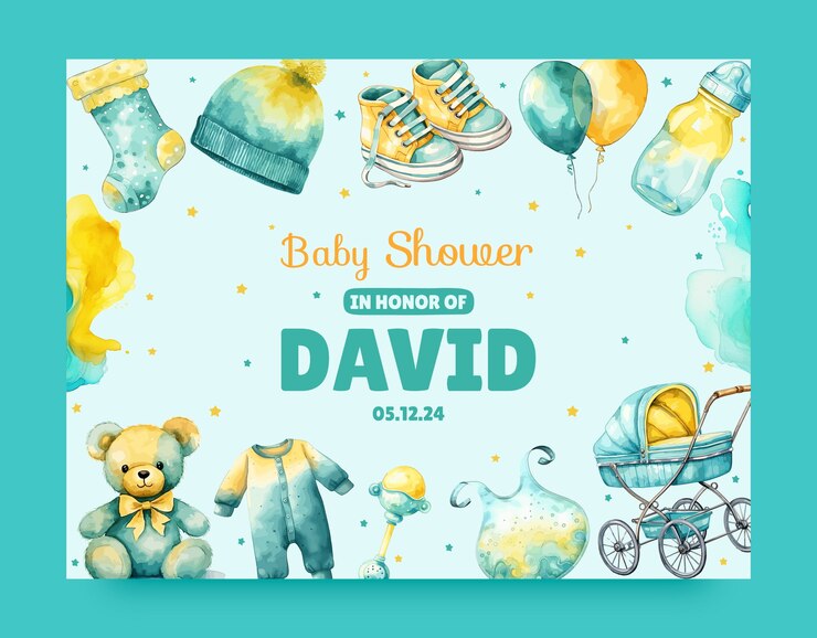 Vettore gratuito fotocall per la celebrazione della doccia del bambino