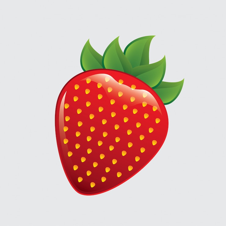 Vettore gratuito fragola con brillante