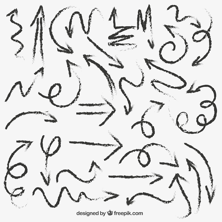Vettore gratuito frecce disegnate a mano
