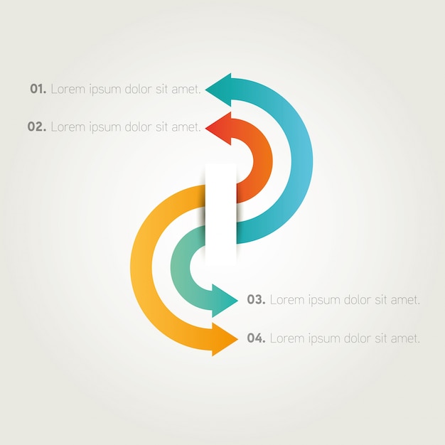 Frecce multicolor disegno infografico