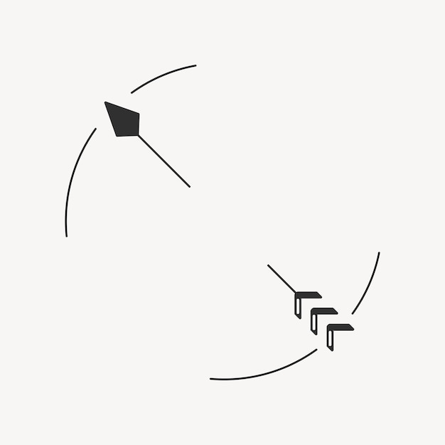 Freccia estetica logo nero elemento vettoriale, semplice design tribale