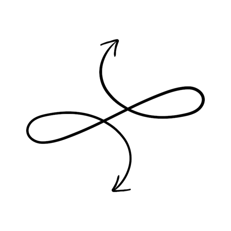 Vettore gratuito freccia infinita disegnata a mano