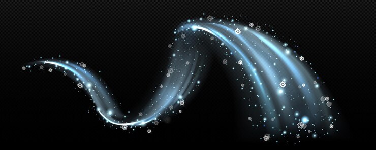 Vettore gratuito freddo effetto luce invernale curva luminosa linea scintillio