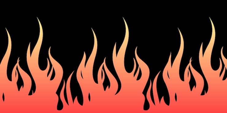 Vettore gratuito frontiere di fiamme ardenti con effetto gradiente