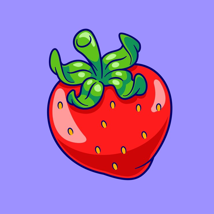 Vettore gratuito frutta di fragola vettore di cartone animato galleggiante icona illustrazione icona di oggetto alimentare vettore piatto isolato