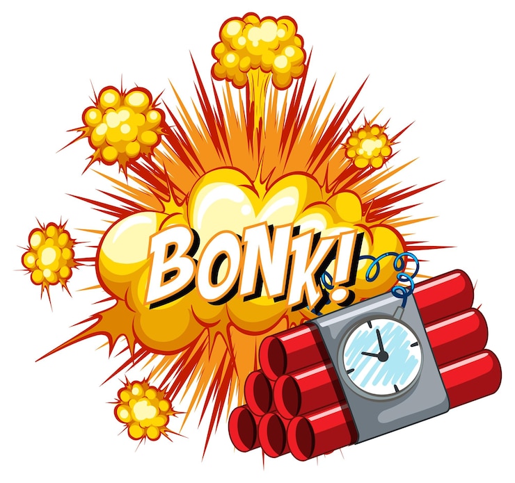 Vettore gratuito fumetto comico con testo bonk