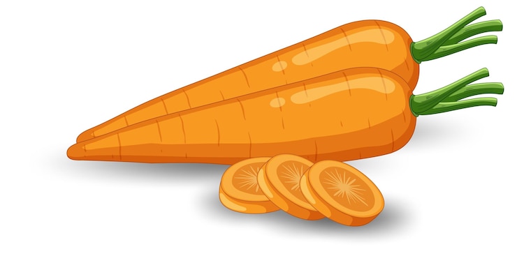 Vettore gratuito fumetto di carota arancione isolato