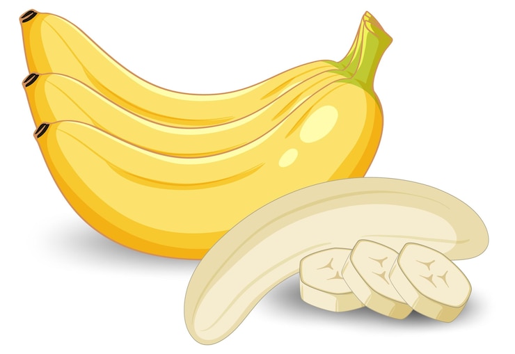 Vettore gratuito fumetto isolato della frutta della banana