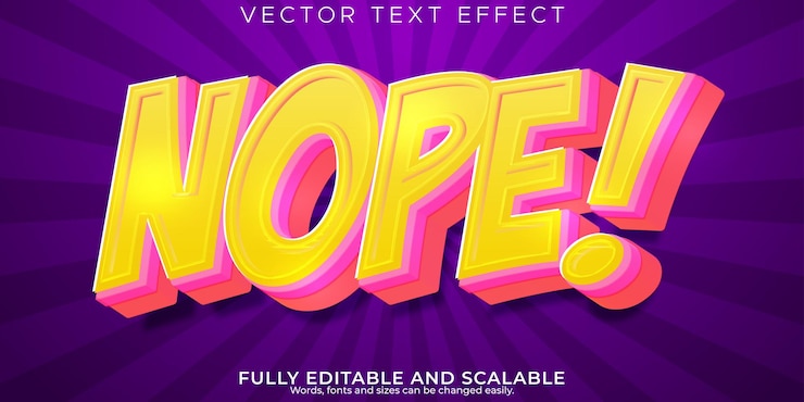 Vettore gratuito fumetto modificabile effetto testo fumetto e stile di testo pop art