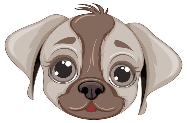 Fumetto sveglio del fronte del cane isolato