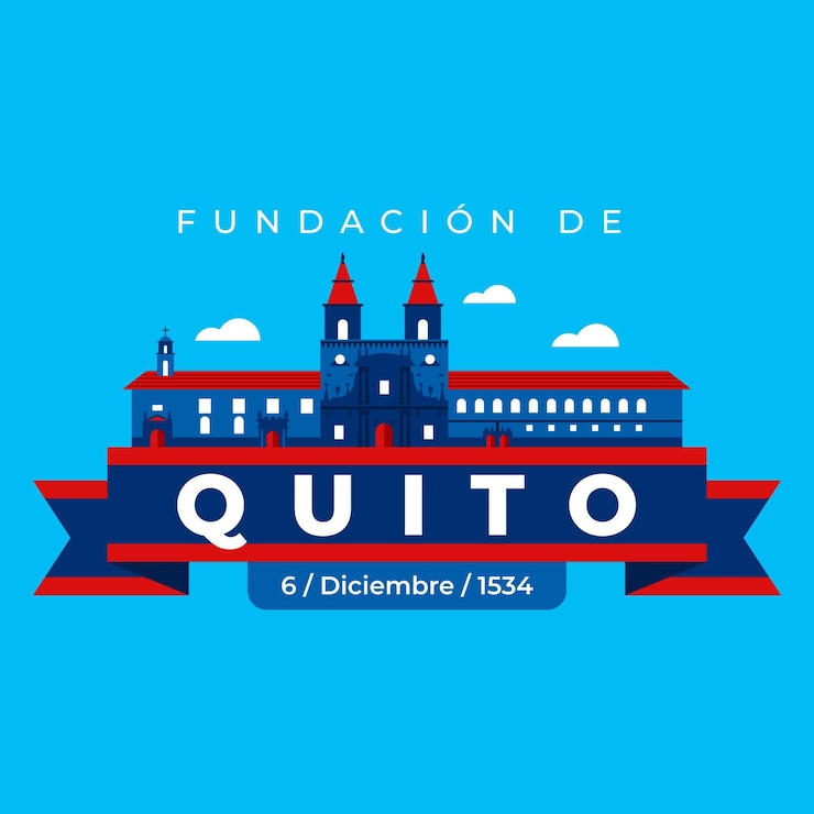 Vettore gratuito fundacion de quito su sfondo blu