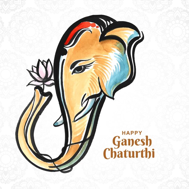 Ganesh chaturthi disegnato a mano bellissimo sfondo di carta