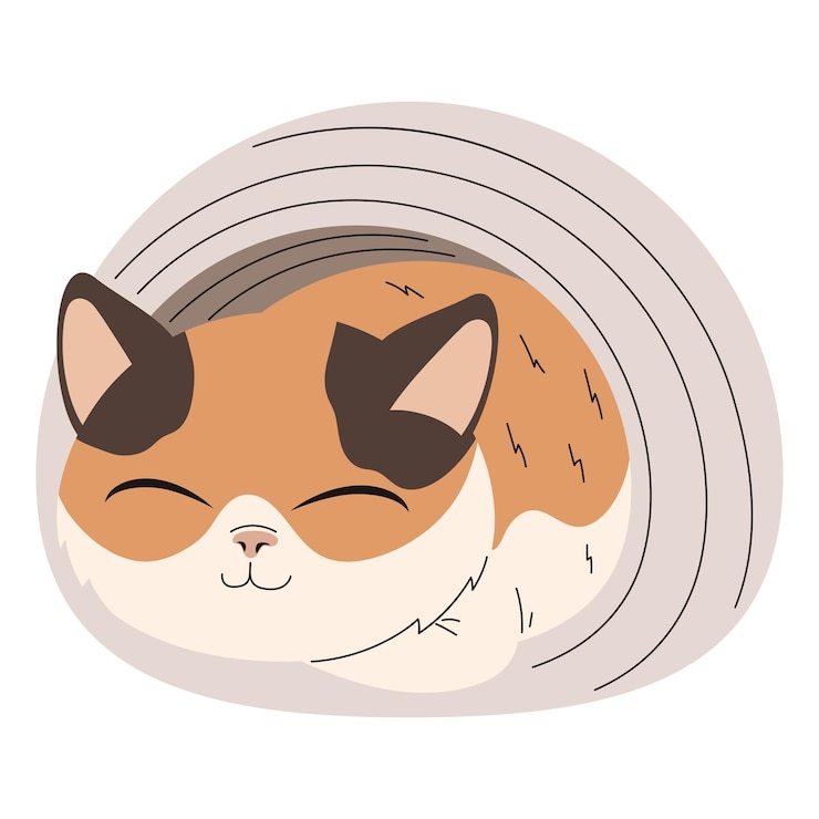 Vettore gratuito gatto che dorme nel nido