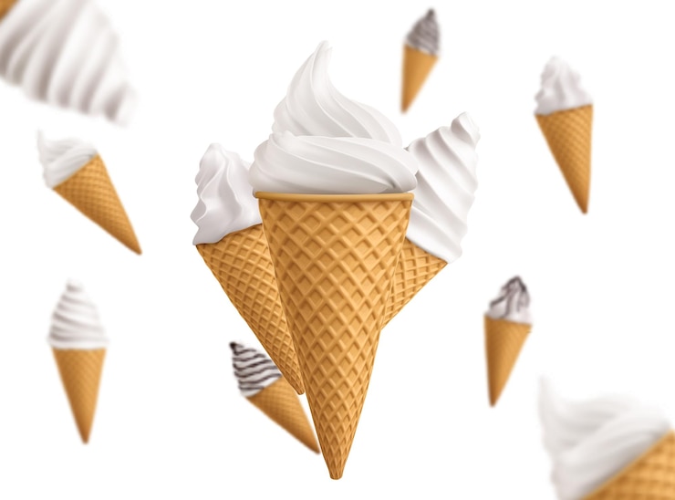 Vettore gratuito gelato con disegno di coni di waffle