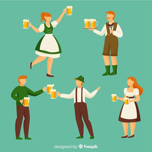 Gente del fumetto che celebra il più oktoberfest