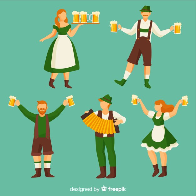 Gente del fumetto che celebra il più oktoberfest