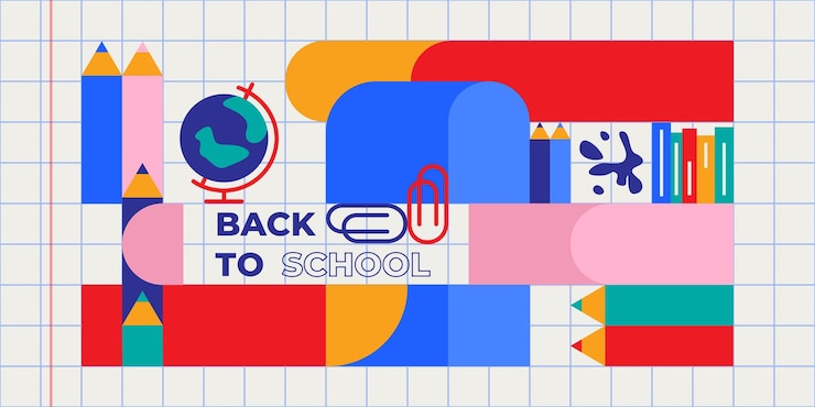 Vettore gratuito geometric study pattern for back to school design