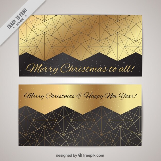 Vettore gratuito geometriche auguri di natale d'oro
