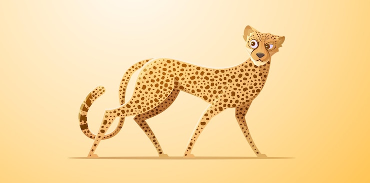 Vettore gratuito ghepardo, gepard africano che cammina