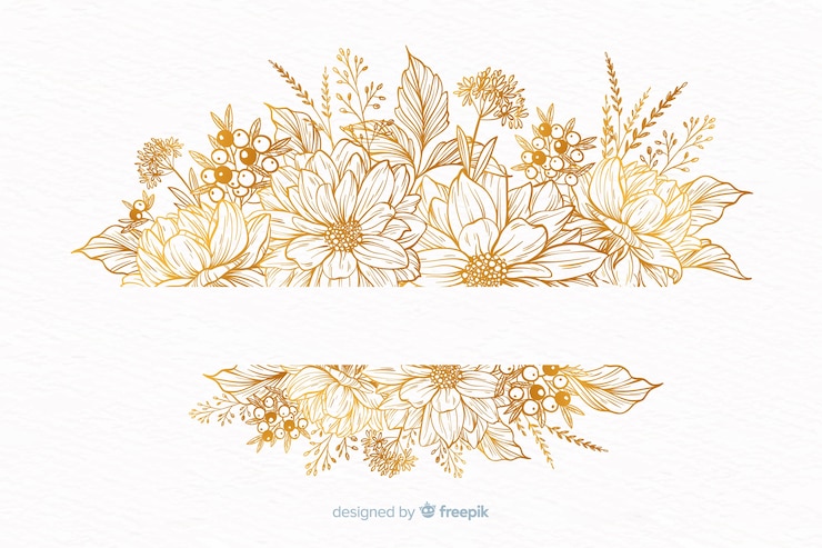 Vettore gratuito ghirlanda di fiori decorativi disegnati a mano