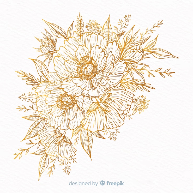 Vettore gratuito ghirlanda di fiori decorativi disegnati a mano