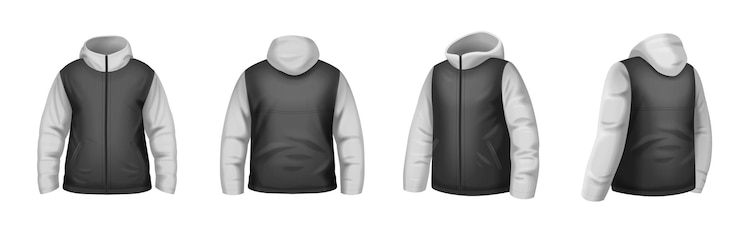 Vettore gratuito giacca mockup insieme realistico