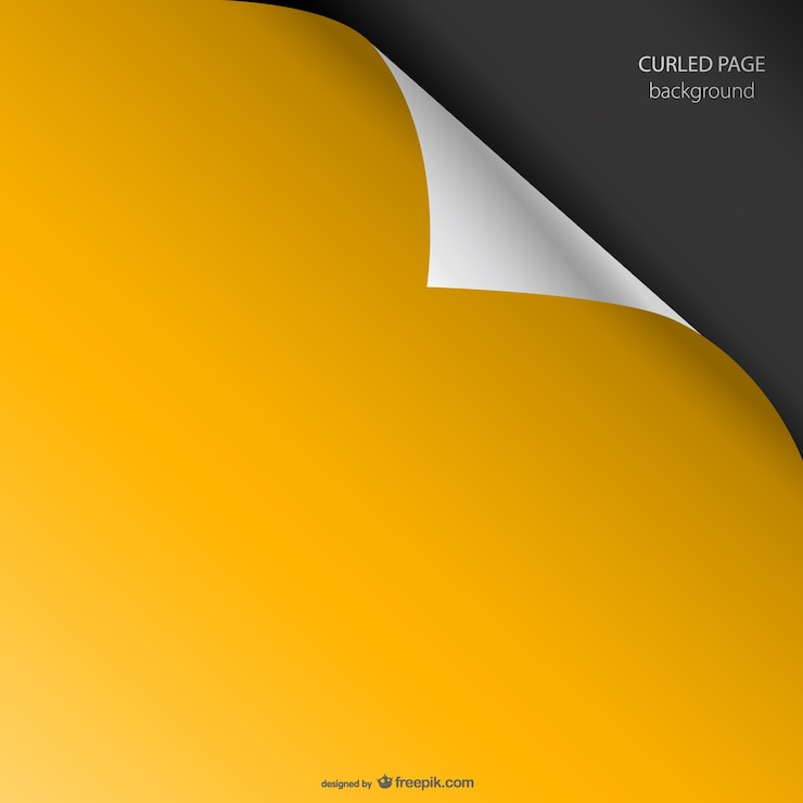 Vettore gratuito giallo arricciata pagina grafica vettoriale