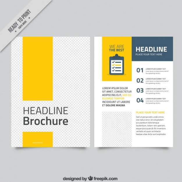 Vettore gratuito giallo brochure business moderno