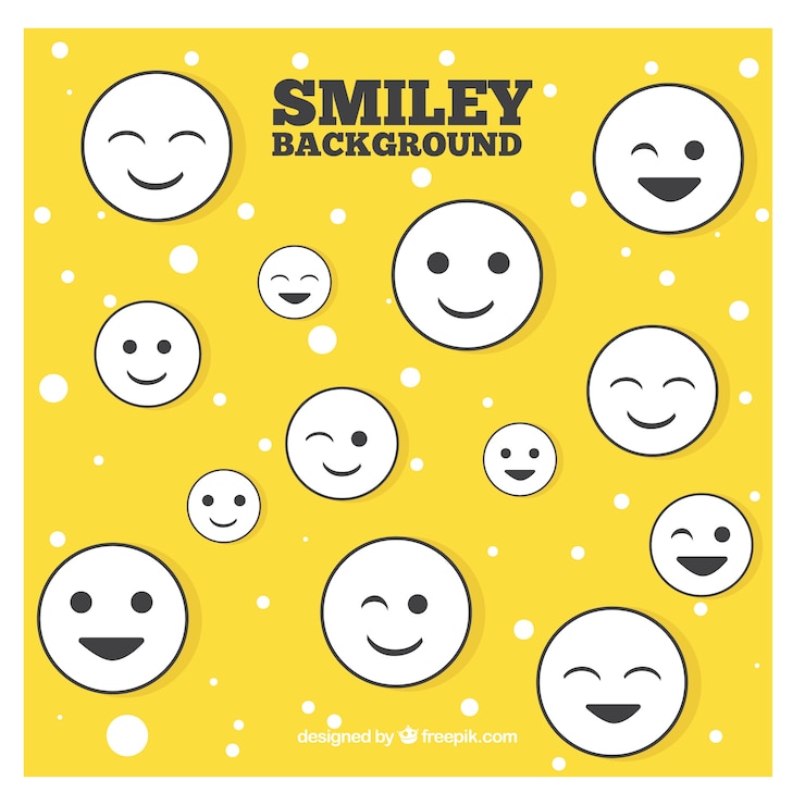 Vettore gratuito giallo disegnata a mano emoticon sfondo