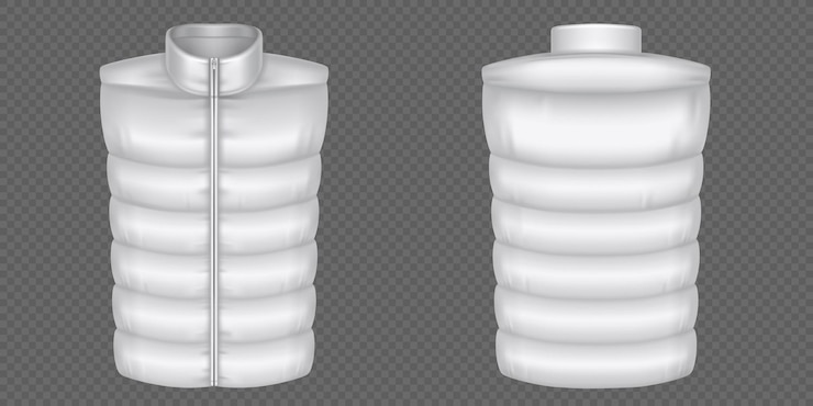 Vettore gratuito gilet invernale bianco mockup piumino 3d